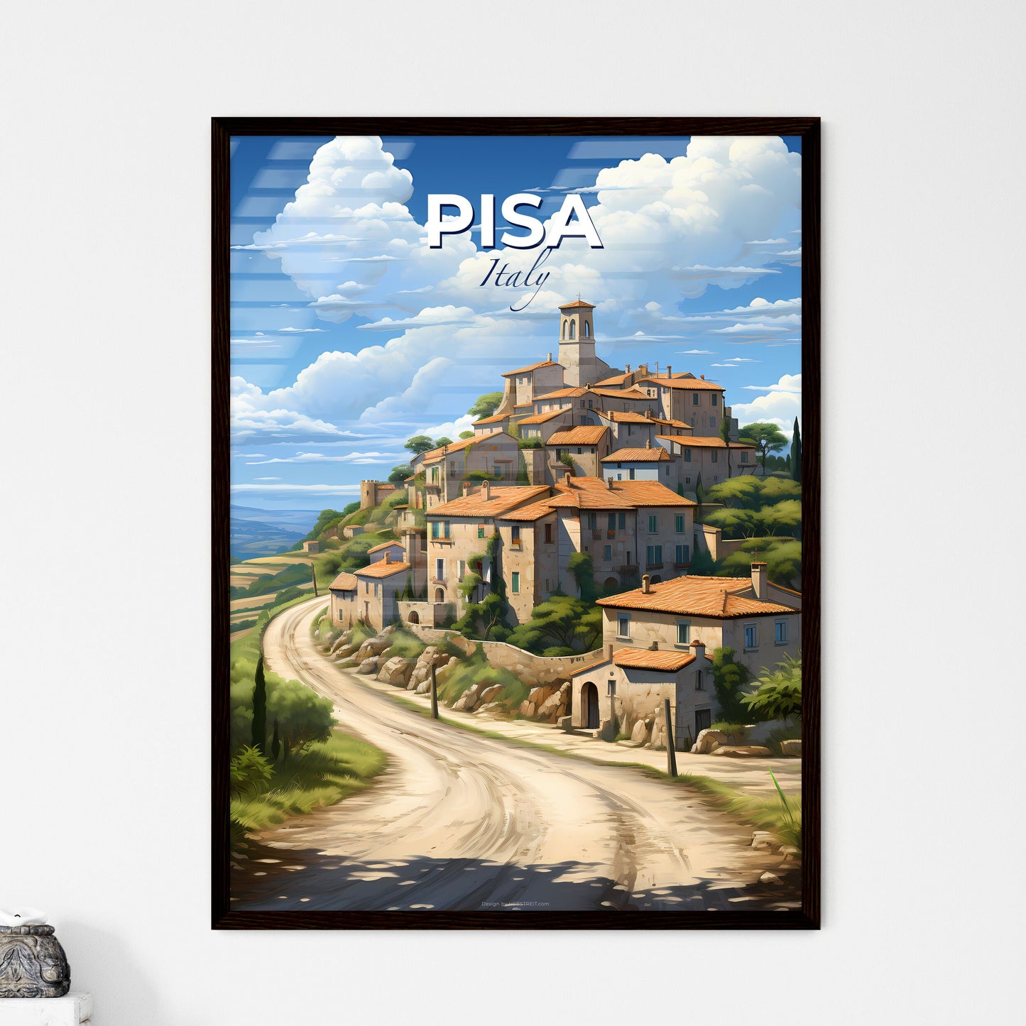 Pisa, Italy, A Poster of a road leading to a village Default Title