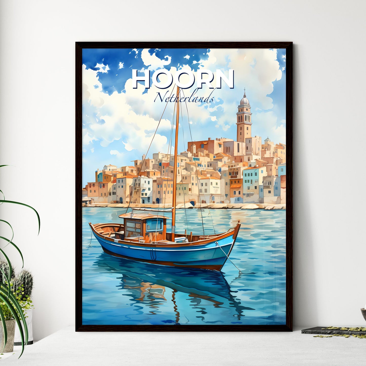 Hoorn, Netherlands, A Poster of a boat in the water Default Title