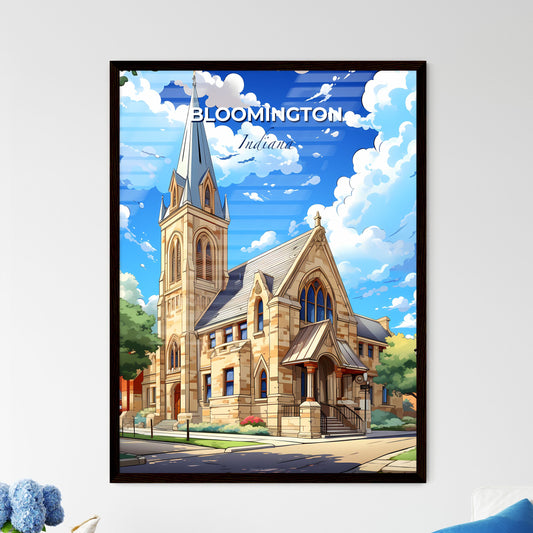 Bloomington, Indiana, A Poster of a building with a steeple and trees Default Title