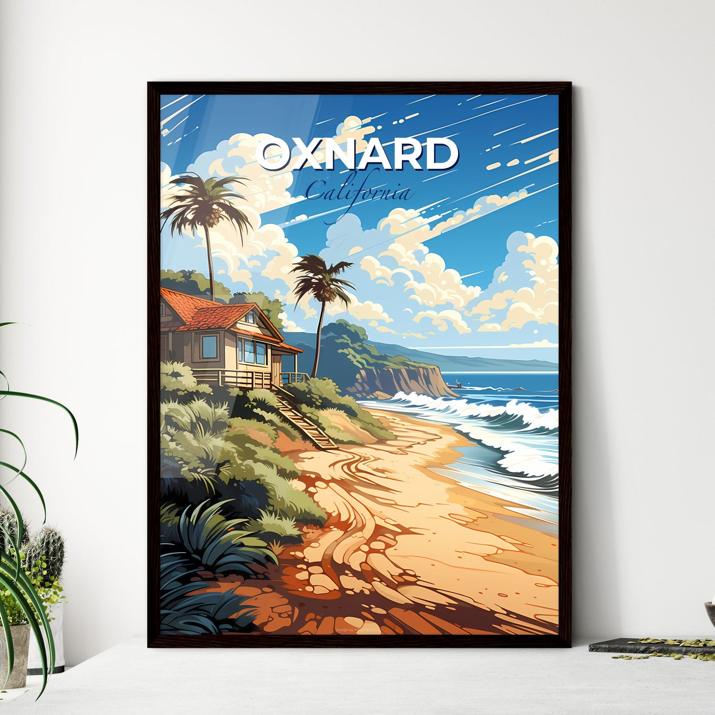Oxnard, California, A Poster of a house on a beach Default Title
