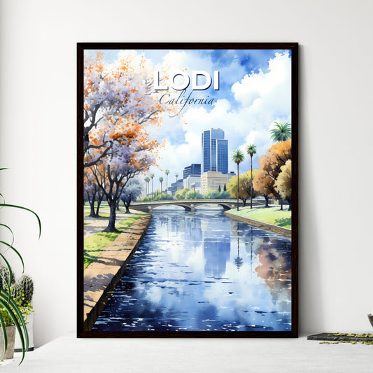 Lodi, California, A Poster of a water canal with trees and a bridge in the background Default Title