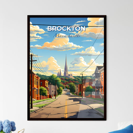 Brockton, Massachusetts, A Poster of a street with houses and a castle in the background Default Title