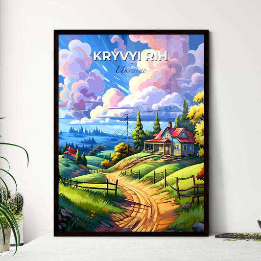 Kryvyi Rih, Ukraine, A Poster of a house on a hill with a dirt road and trees Default Title