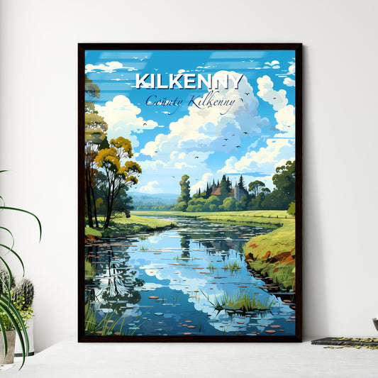 Kilkenny, County Kilkenny, A Poster of a river with trees and grass and a house in the background Default Title