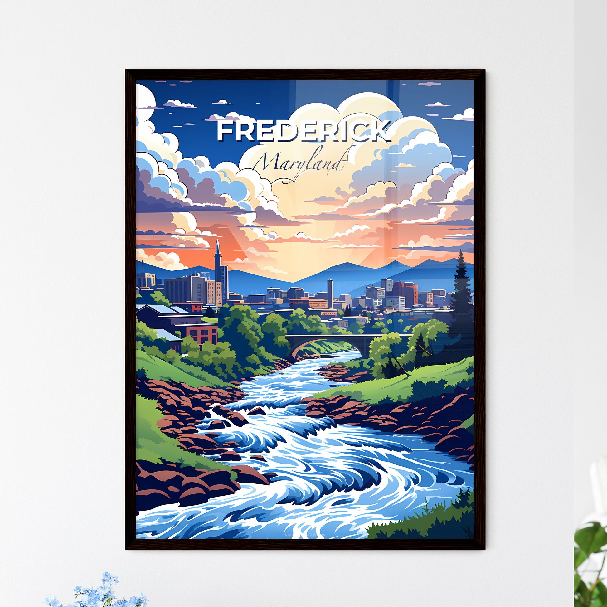 Frederick, Maryland, A Poster of a river running through a city Default Title