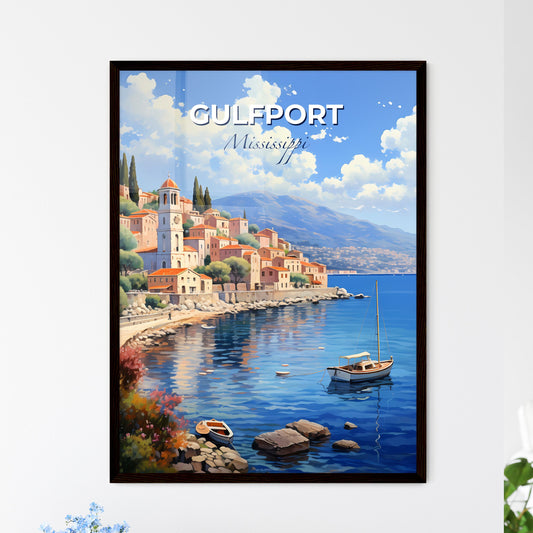 Gulfport, Mississippi, A Poster of a painting of a town on a hill next to a body of water Default Title