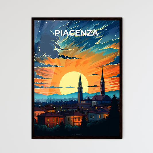 Piacenza, Italy, A Poster of a city with a sunset Default Title