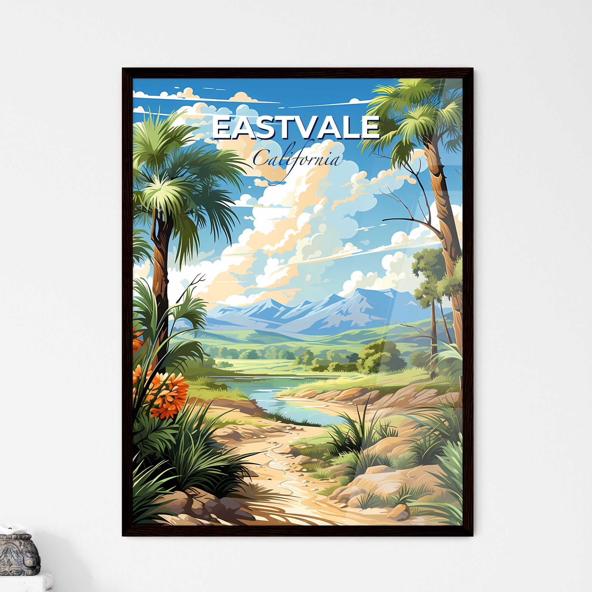 Eastvale, California, A Poster of a landscape with a river and trees Default Title