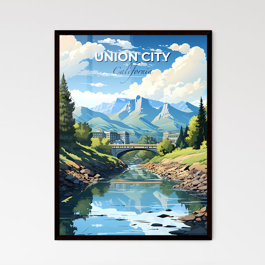 Union City, California, A Poster of a river with a bridge and trees and mountains in the background Default Title