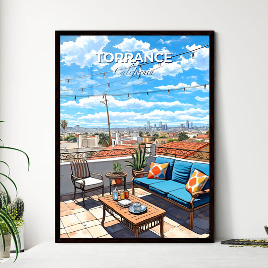 Torrance, California, A Poster of a patio with a view of a city Default Title