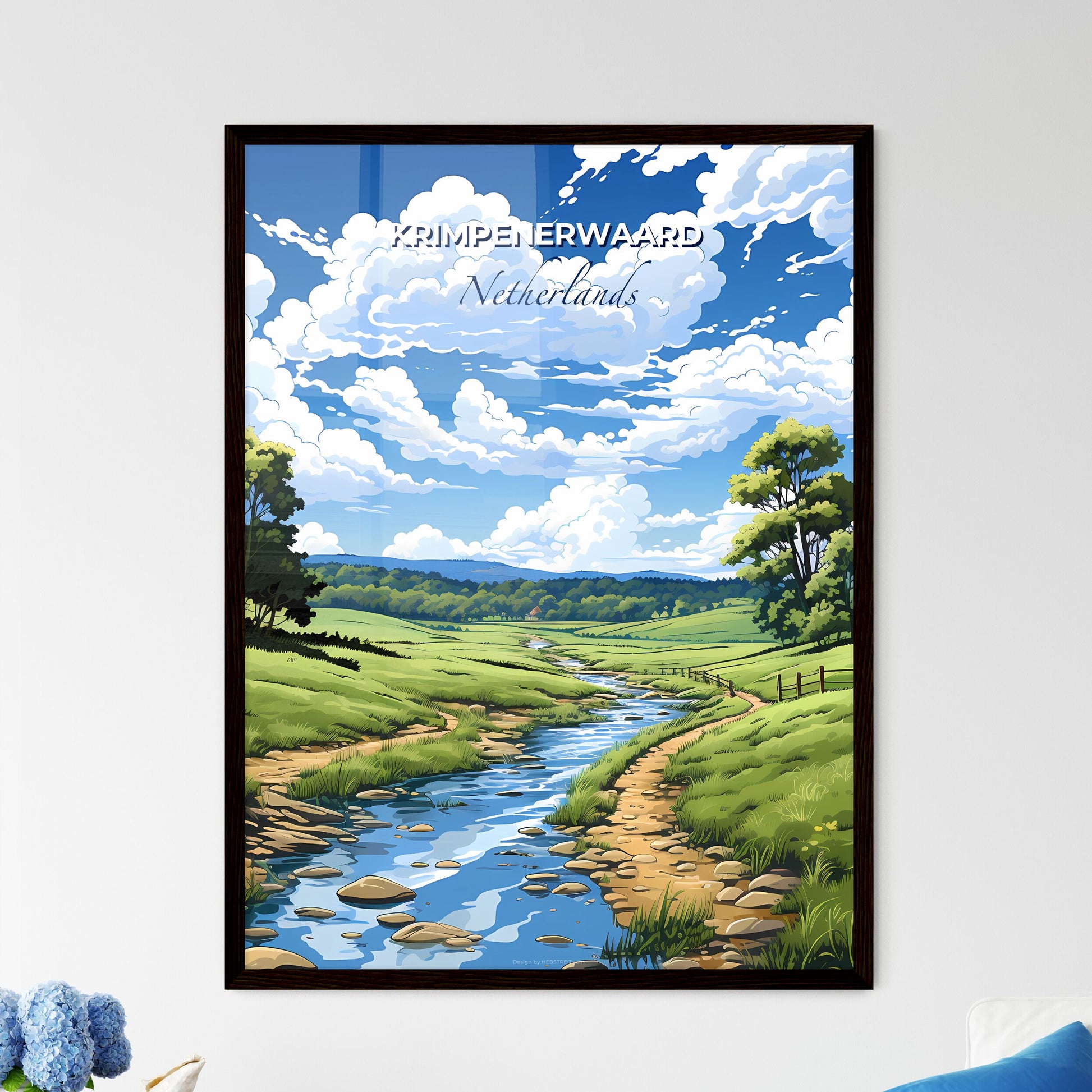 Krimpenerwaard, Netherlands, A Poster of a stream running through a grassy field Default Title