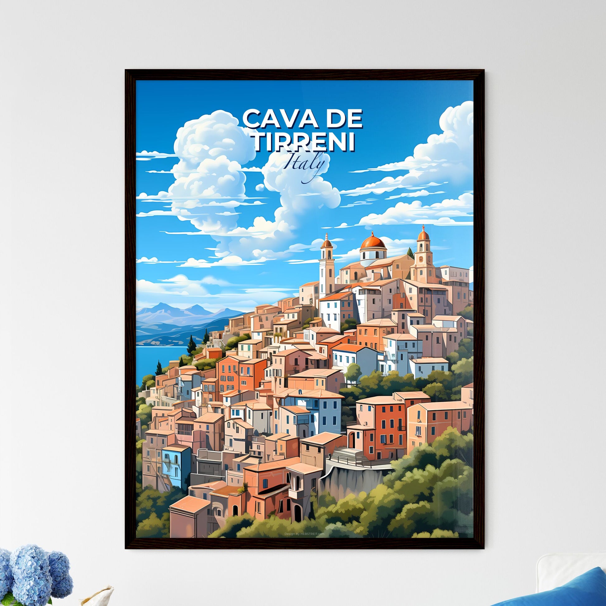 Cava De Tirreni, Italy, A Poster of a city on a hill Default Title