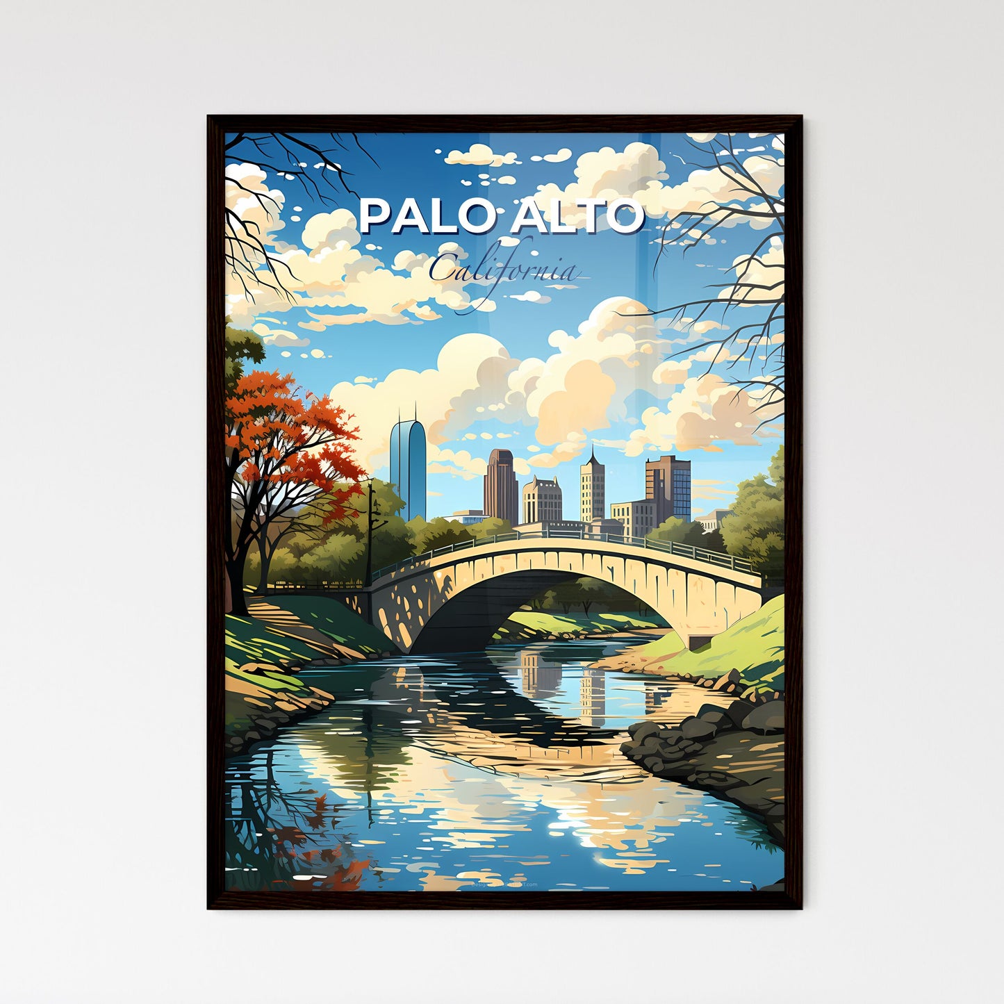 Palo Alto, California, A Poster of a bridge over a river Default Title