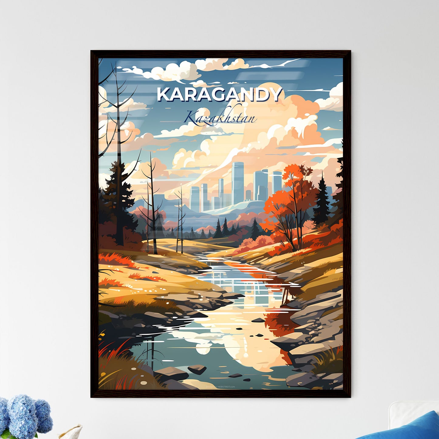 Karagandy, Kazakhstan, A Poster of a river running through a forest Default Title