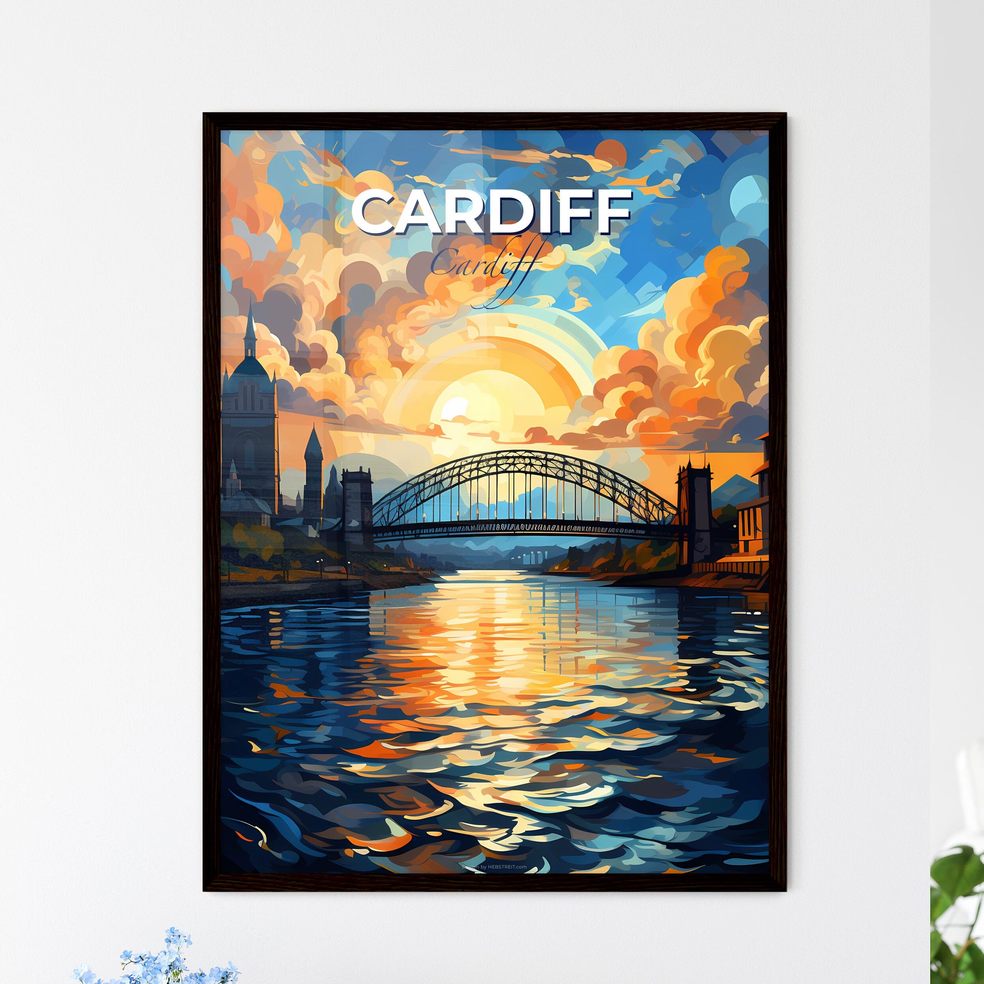 Cardiff, Cardiff, A Poster of a bridge over a river Default Title