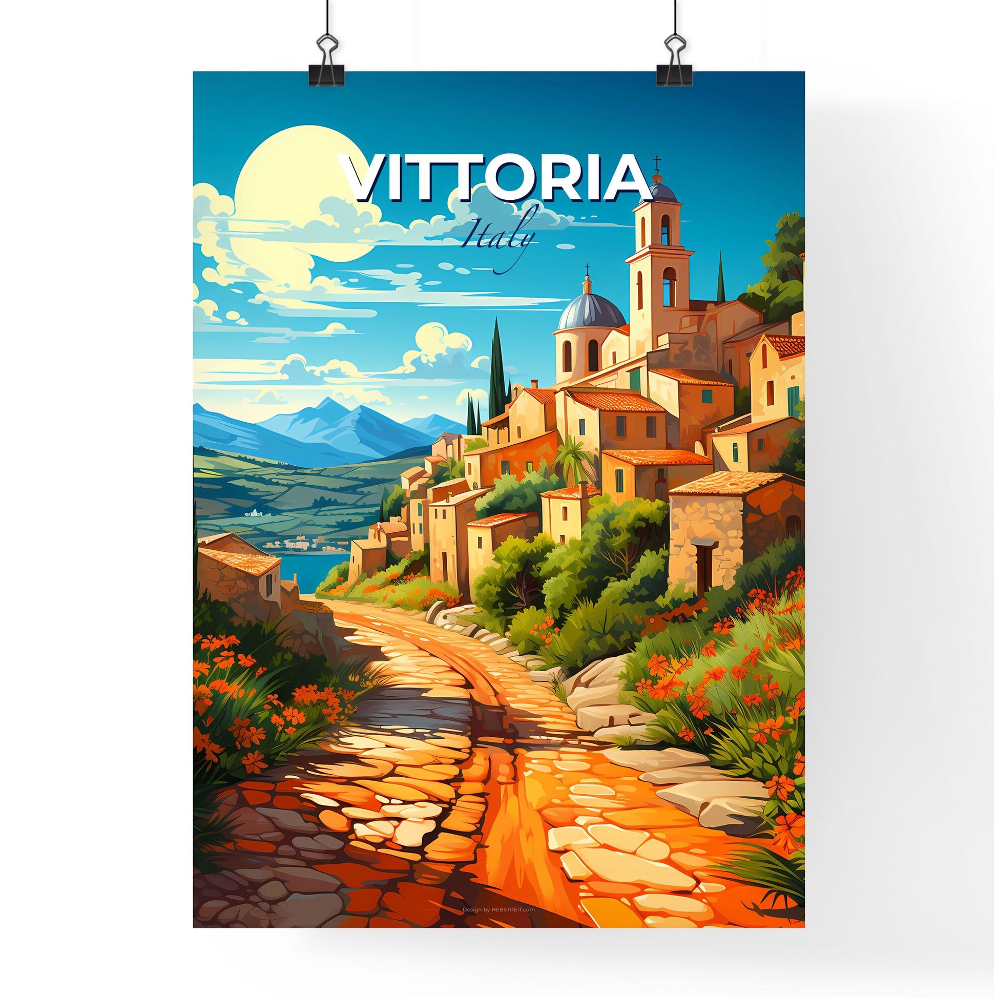 Vittoria, Italy, A Poster of a road leading to a village Default Title