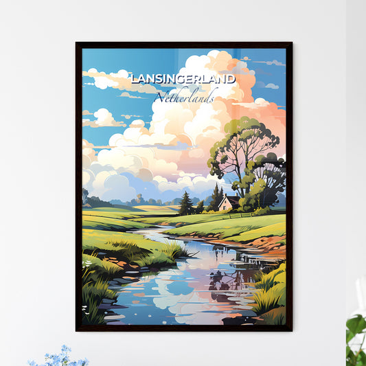 Lansingerland, Netherlands, A Poster of a stream running through a grassy field Default Title