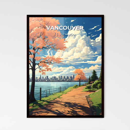 Vancouver, Washington, A Poster of a landscape with a body of water and a tree Default Title