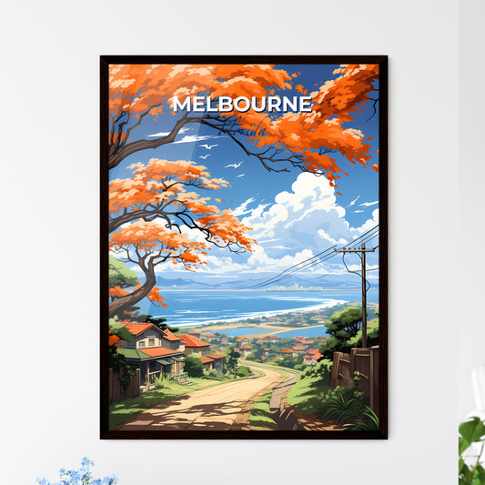Melbourne, Florida, A Poster of a road with orange trees and houses on the side Default Title