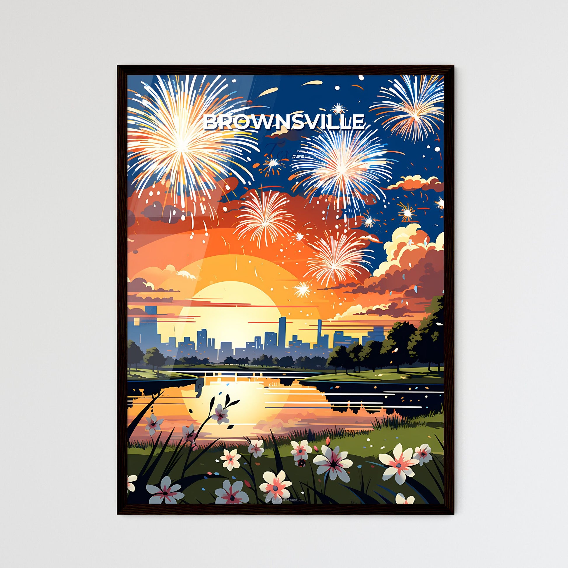 Brownsville, Texas, A Poster of a sunset over a city Default Title