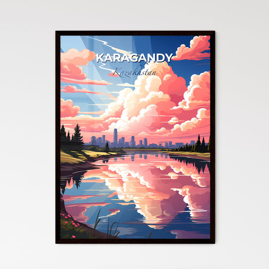 Karagandy, Kazakhstan, A Poster of a pink clouds over a lake Default Title