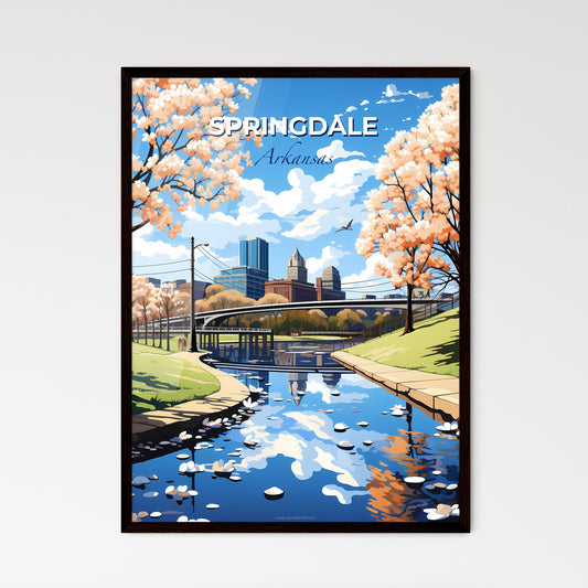 Springdale, Arkansas, A Poster of a river with a bridge and trees Default Title