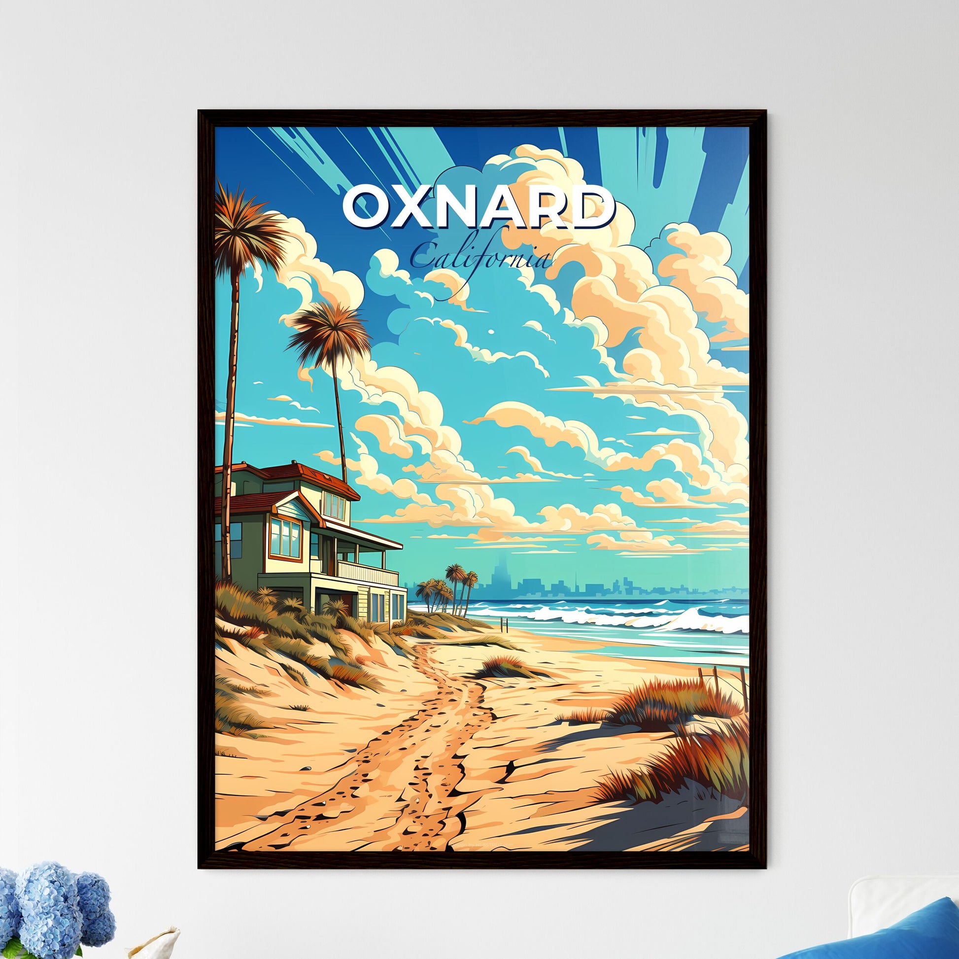 Oxnard, California, A Poster of a house on a beach Default Title