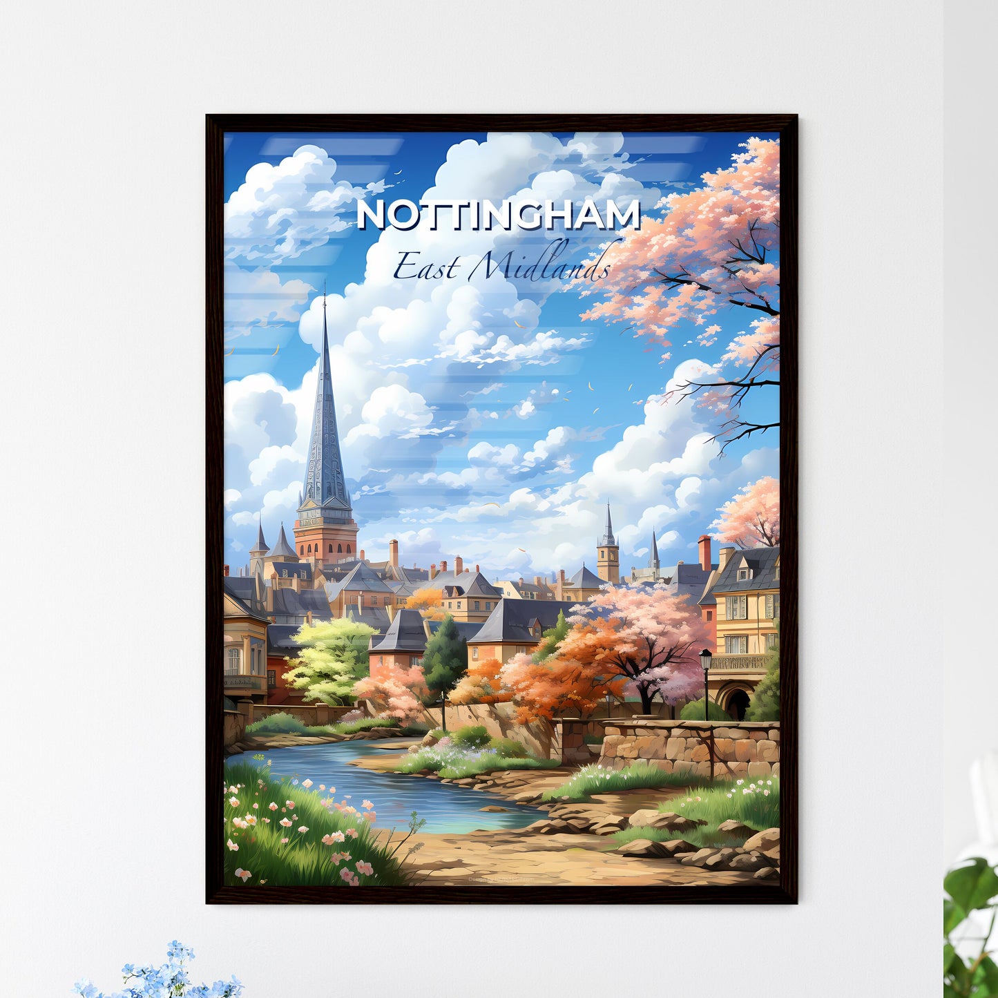 Nottingham, East Midlands, A Poster of a river running through a city Default Title