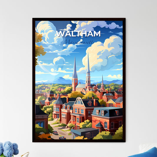 Waltham, Massachusetts, A Poster of a city with trees and buildings Default Title