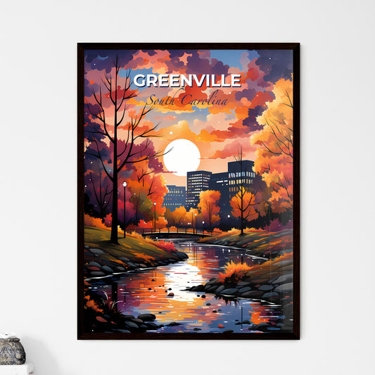 Greenville, South Carolina, A Poster of a river with trees and a bridge in the background Default Title