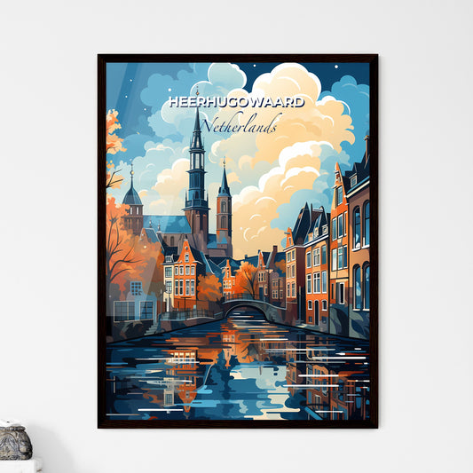 Heerhugowaard, Netherlands, A Poster of a water canal with a bridge and buildings Default Title