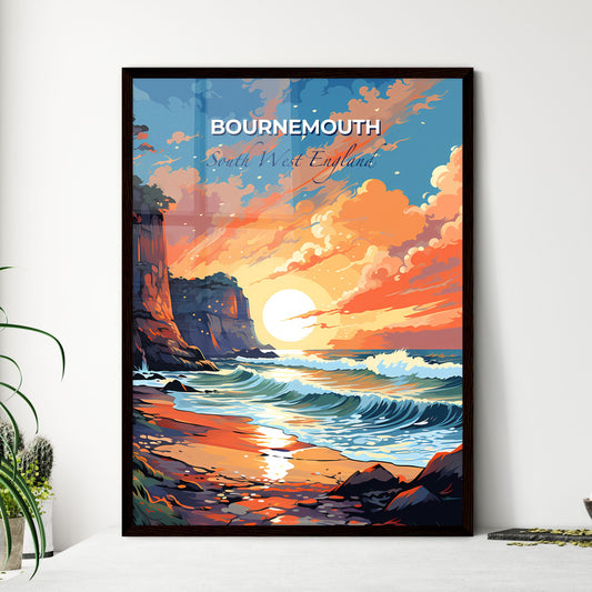 Bournemouth, South West England, A Poster of a sunset over a beach Default Title