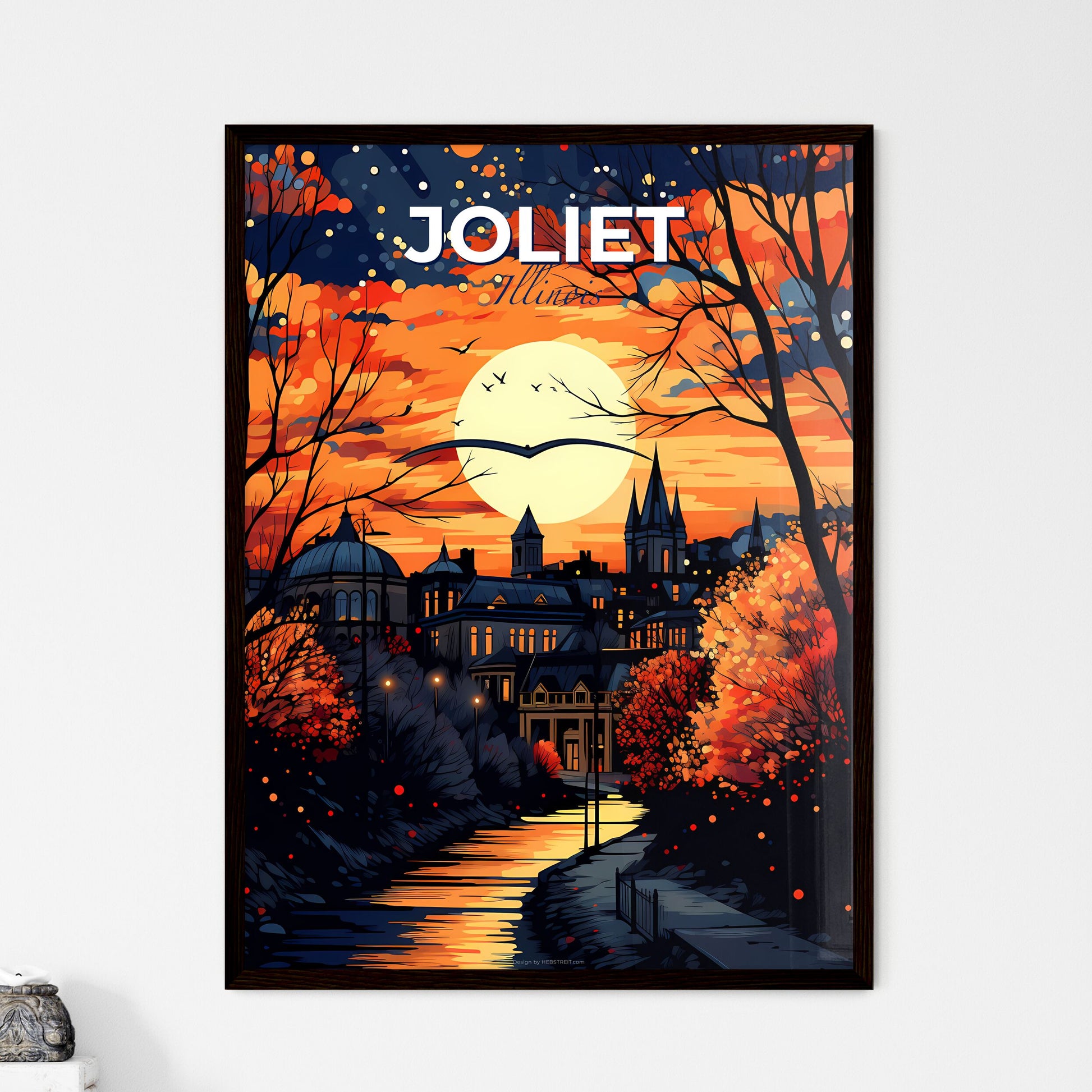 Joliet, Illinois, A Poster of a sunset over a city Default Title