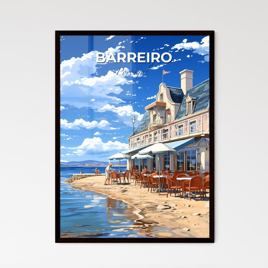 Barreiro, Portugal, A Poster of a building with tables and chairs on a beach Default Title