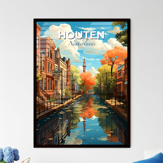 Houten, Netherlands, A Poster of a water canal with buildings and trees Default Title
