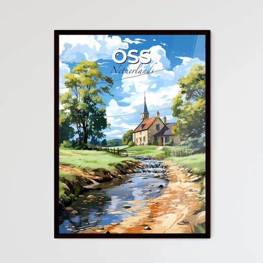 Oss, Netherlands, A Poster of a stream of water next to a house Default Title