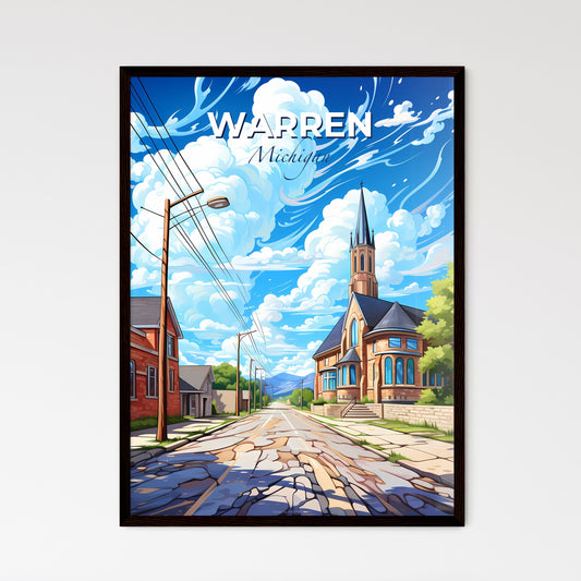 Warren, Michigan, A Poster of a street with houses and a church Default Title
