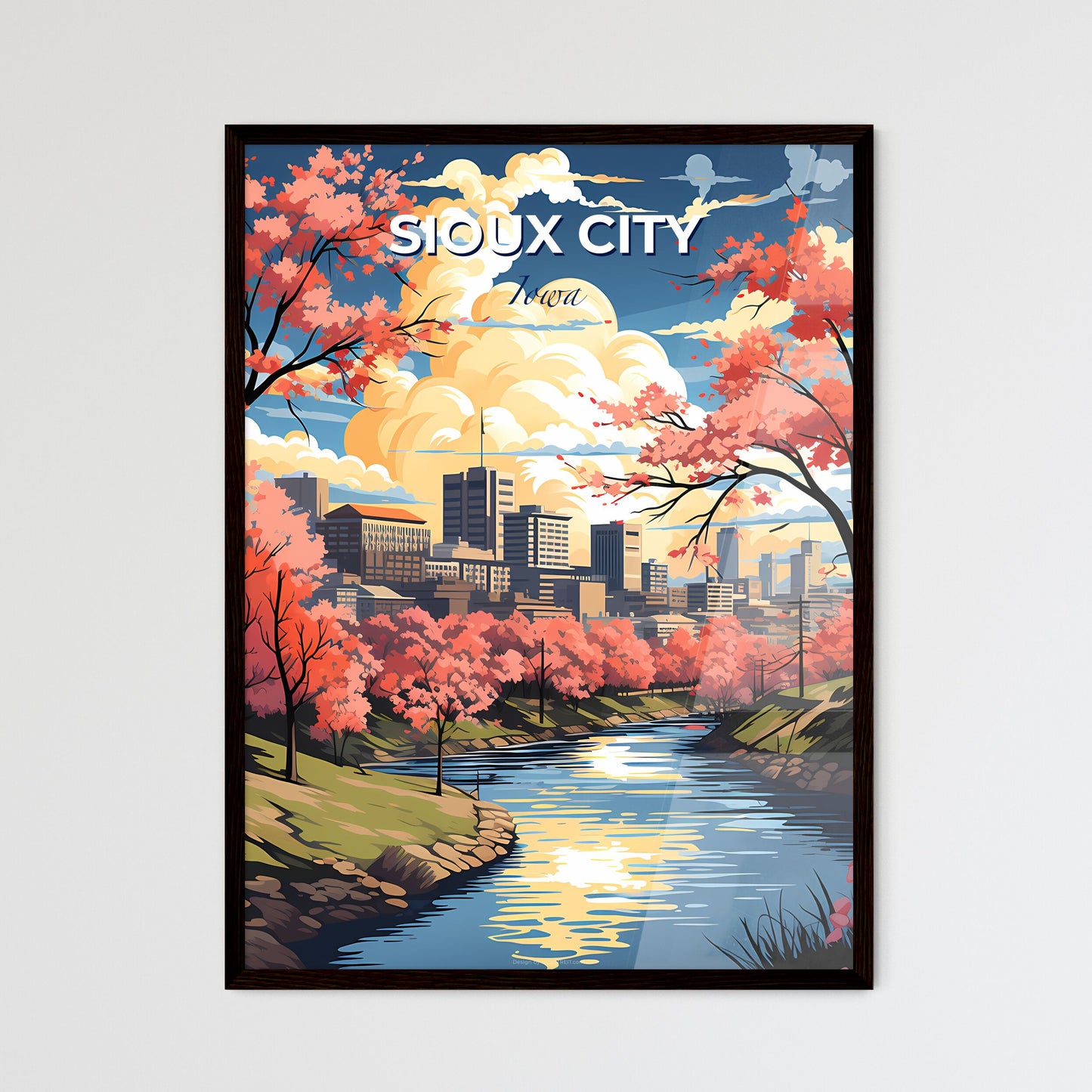 Sioux City, Iowa, A Poster of a river running through a city Default Title