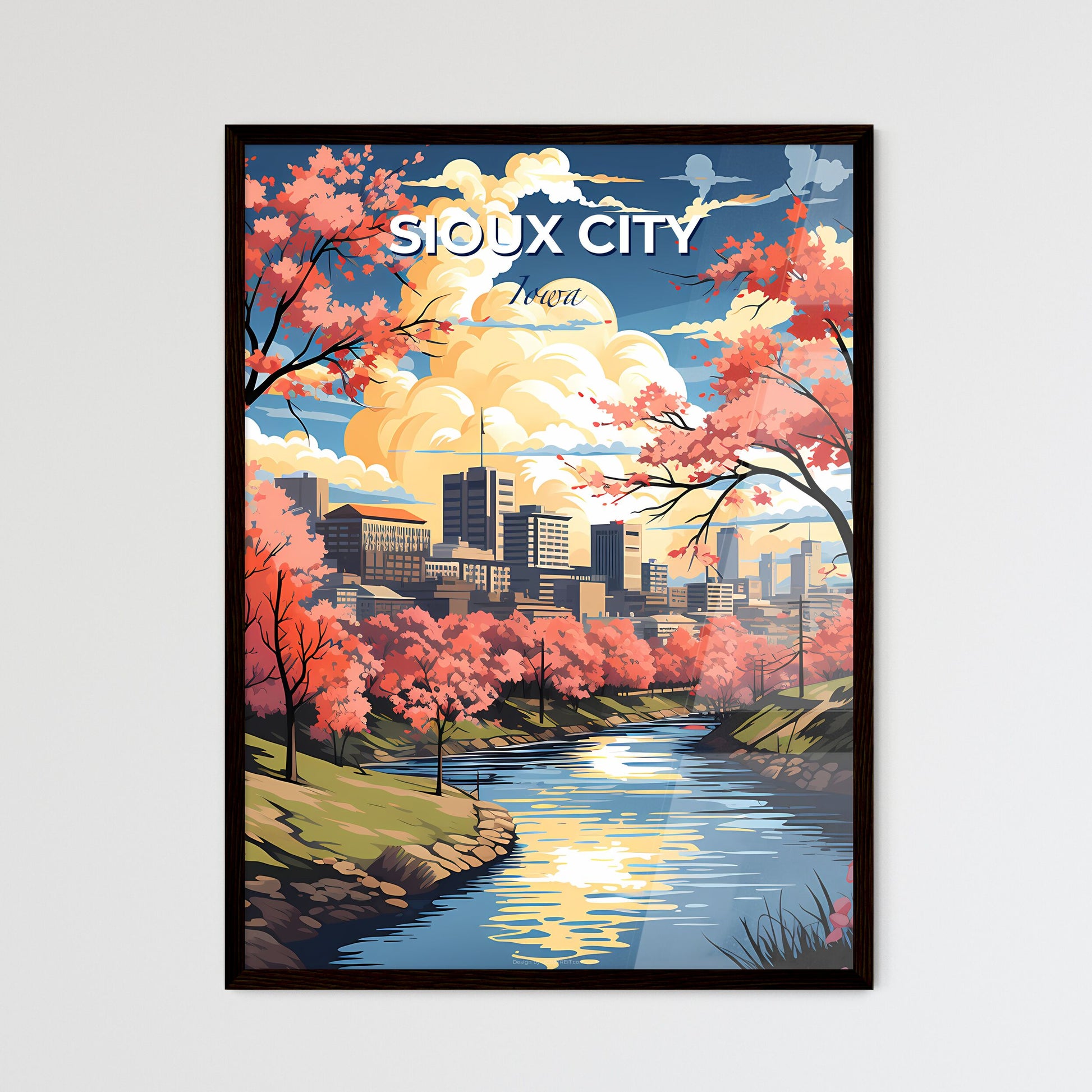 Sioux City, Iowa, A Poster of a river running through a city Default Title