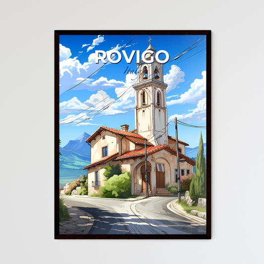 Rovigo, Italy, A Poster of a building with a bell tower Default Title