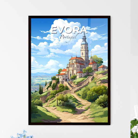 Evora, Portugal, A Poster of a building on a hill Default Title