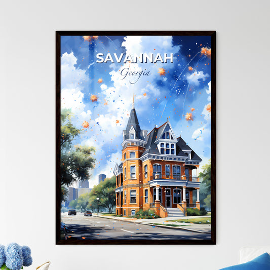 Savannah, Georgia, A Poster of a house with trees and a street in the background Default Title