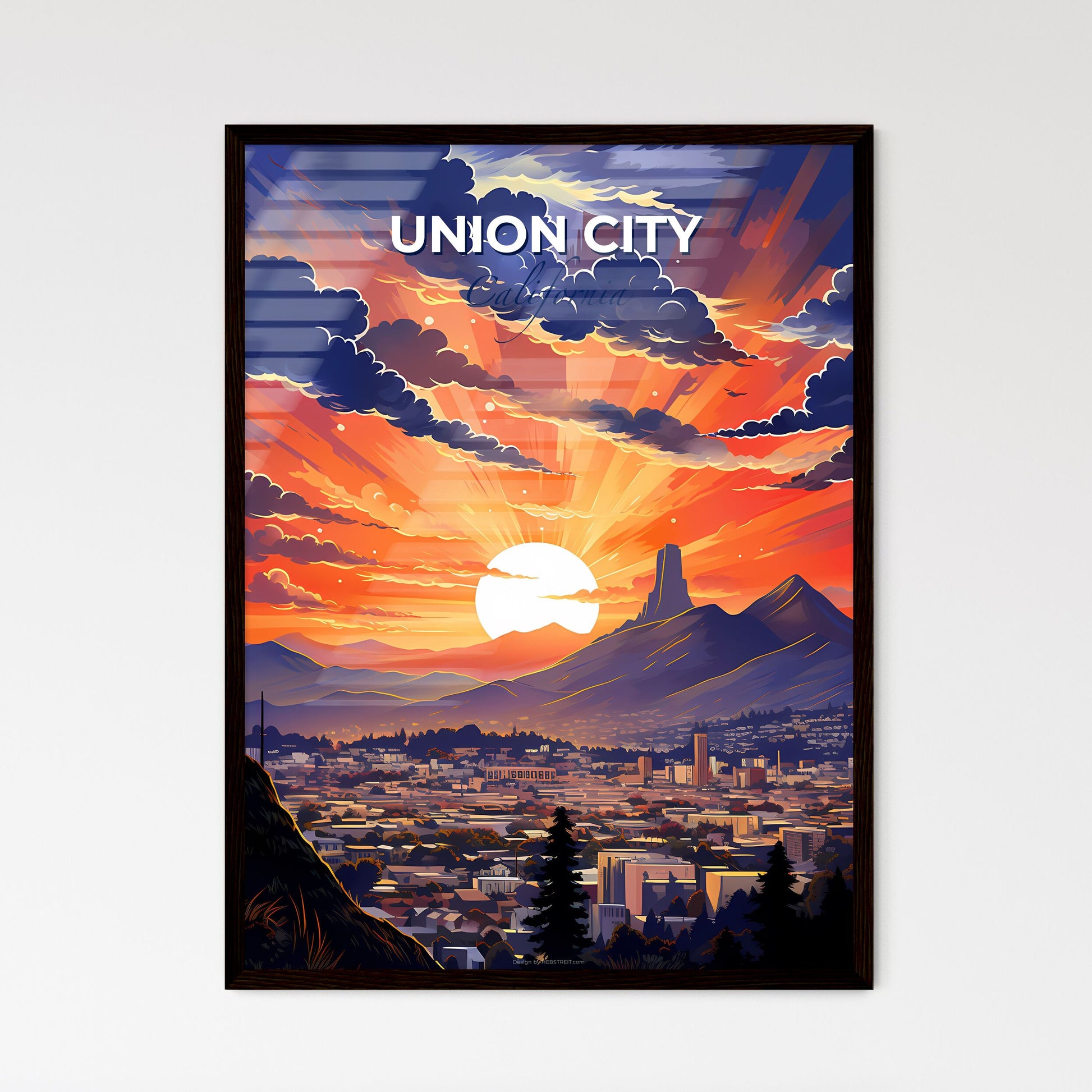 Union City, California, A Poster of a sunset over a city Default Title