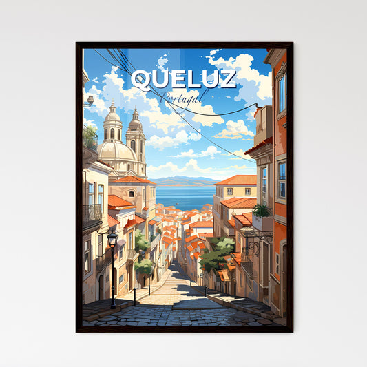 Queluz, Portugal, A Poster of a street with buildings and a body of water Default Title