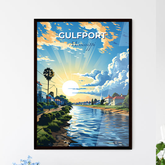 Gulfport, Mississippi, A Poster of a water way with houses and trees Default Title