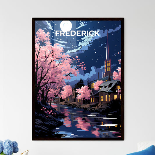 Frederick, Maryland, A Poster of a river with trees and a church in the background Default Title