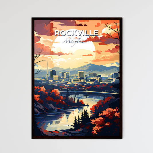 Rockville, Maryland, A Poster of a river with trees and a city in the background Default Title