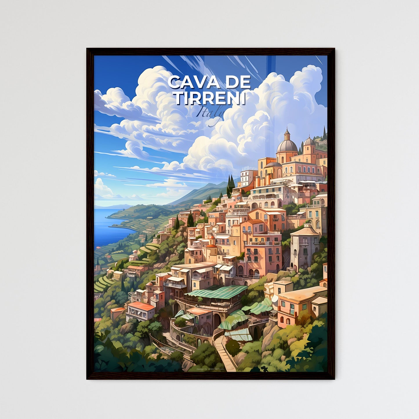 Cava De Tirreni, Italy, A Poster of a city on a hill Default Title
