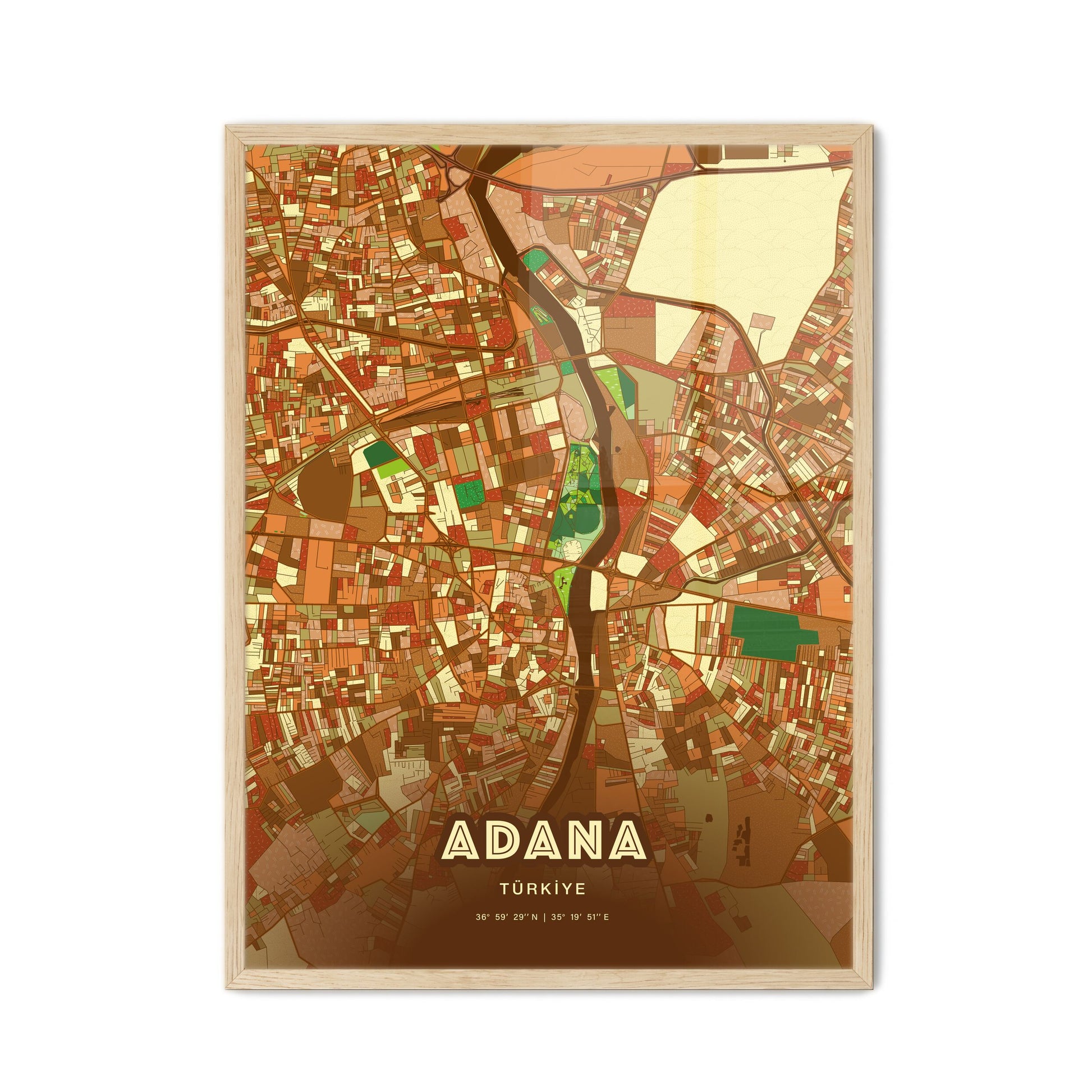 Colorful Adana Turkey Fine Art Map Farmhouse