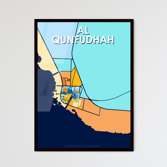 AL QUNFUDHAH SAUDI ARABIA Vibrant Colorful Art Map Poster Blue Orange